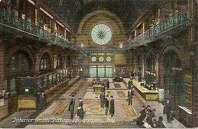 z Vintage-Postcard-Indianapolis-Indiana-Interior-Union-Station